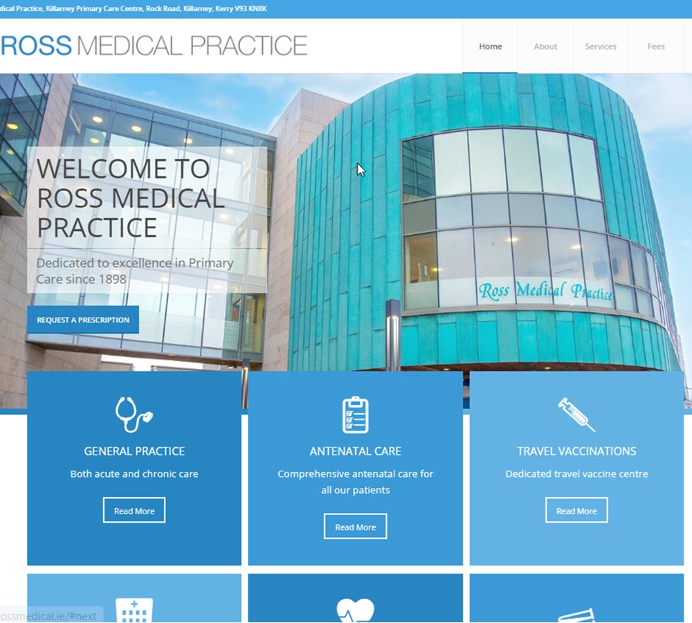 Ross Medical Practice Kerry - Web Design by GFX Design Studio